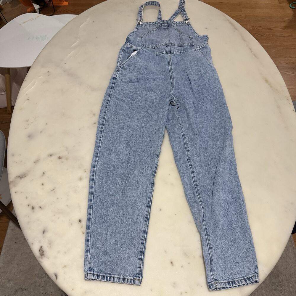 MNG Mango Women’s XS Light Washed Denim Overalls Bib Strap Casual Blue Jumpsuit